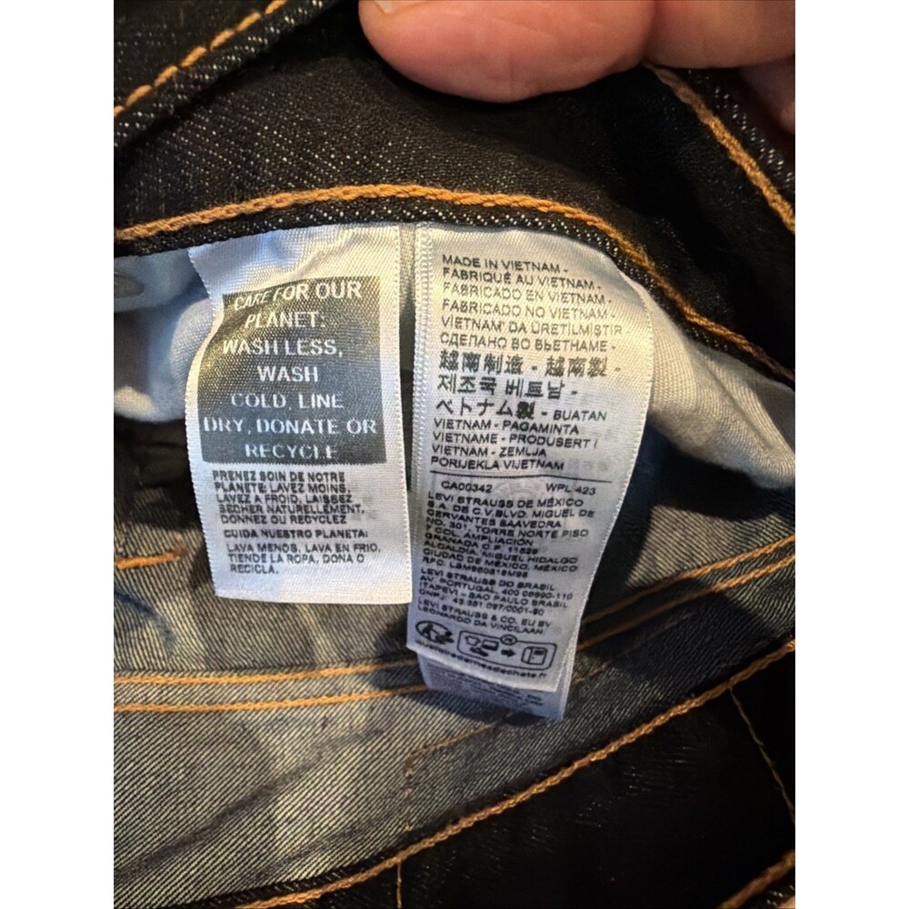Levi’s 514 Straight Fit Jeans Black Dark Wash W36 L32‎ Original Riveted - Picture 2 of 10